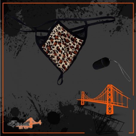 Leopard Grain Underwear Remote control vibrating t-back VP-002