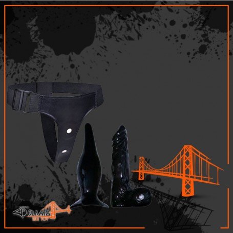 STRAP-ON DILDO WITH ANAL BUTT PLUG SO-023