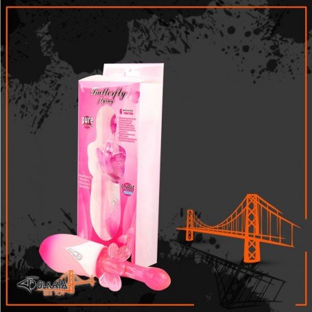 Butterfly Clitoris 6 Function Rotation Rabbit Vibrator RV-017