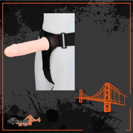 LeLuv 8 Male Hollow Vibrating Strap On SO-016