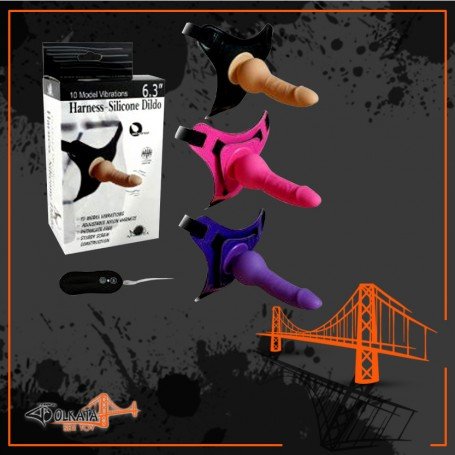 10 Vibrating Modes Strap on Harness Silicone Dildo SO-013