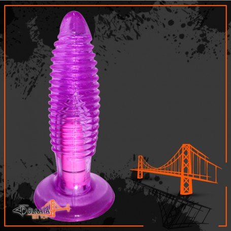 Purple Jelly Anal Vibrating Butt Plug With Suction Cup AD-024