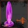 Purple Jelly Anal Vibrating Butt Plug With Suction Cup AD-024