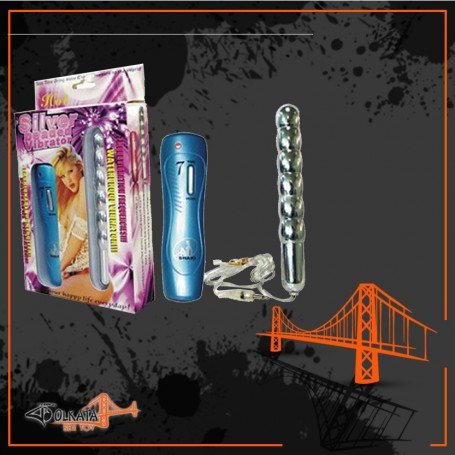 Silver Beaded Anal Vibrator AD-012