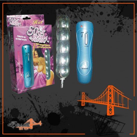 Silver Beaded Anal Vibrator-BIG AD-011