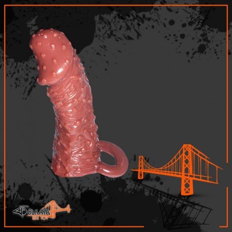 Solid Head Reusable Penis Extension Sleeve chocolate PES-026